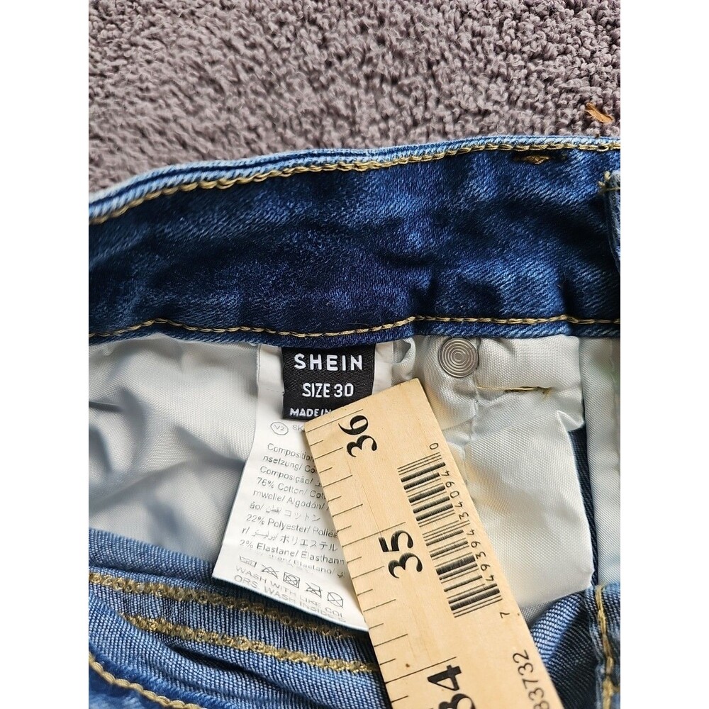 SHEIN Women's Size 6 Medium Cutoff Distressed Mid Rise Stretch Jean Shorts - Picture 5 of 7